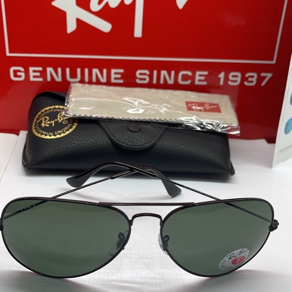 BNWT Rayban Aviator sunglass Black G15 Polarized lenses 3025 Assorted siz… - Picture 7 of 8